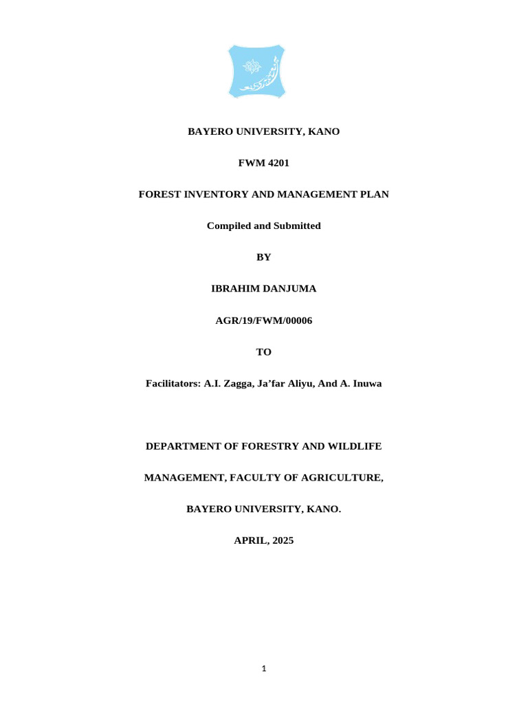 Forest Inventory and Management Plan | PDF | Forest Management | Forests