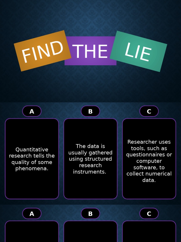 Quarter 1 PR 2 Activity 1 Find The Lie | PDF