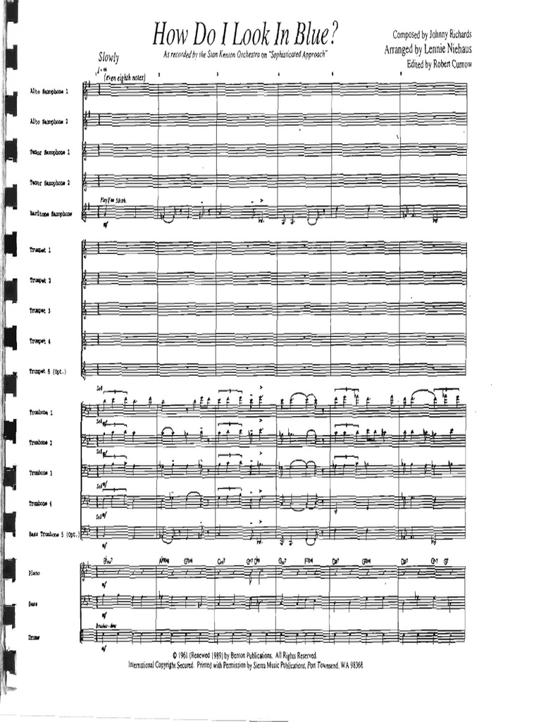 How Do I Look in Blue - Full Score | PDF