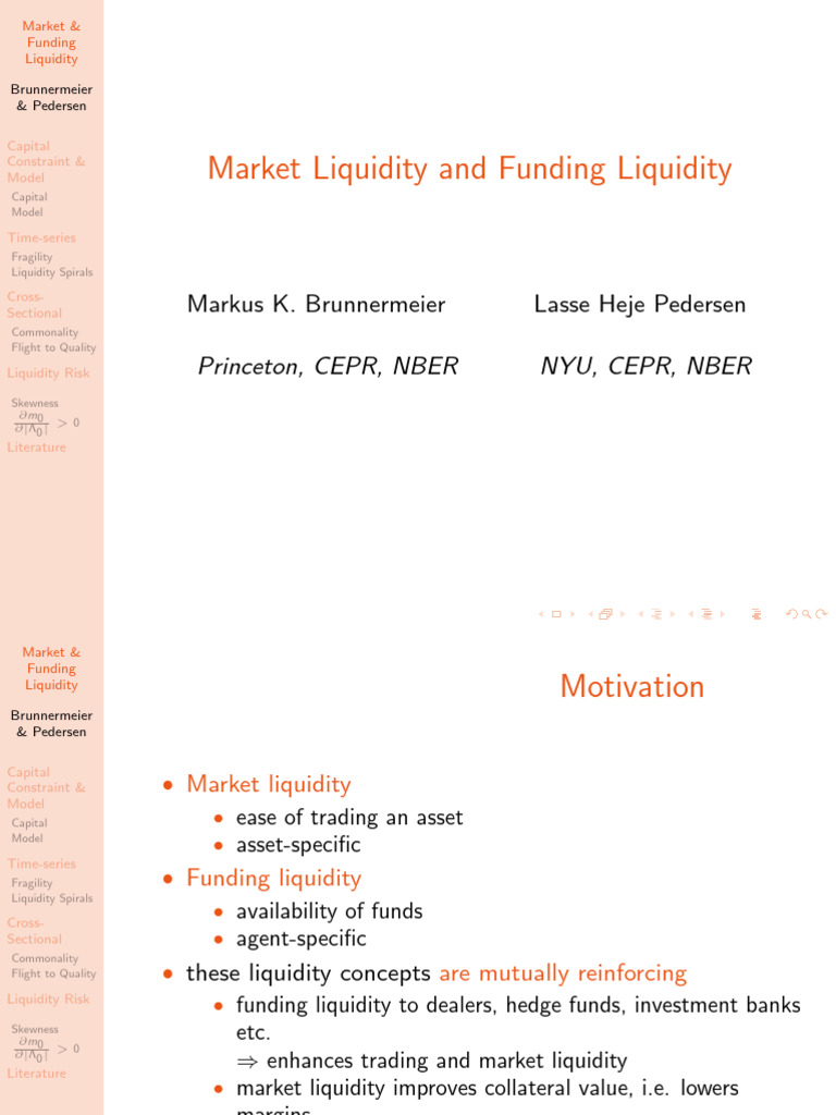 Market vs Funding Liquidity Analysis | PDF | Market Liquidity | Capital ...