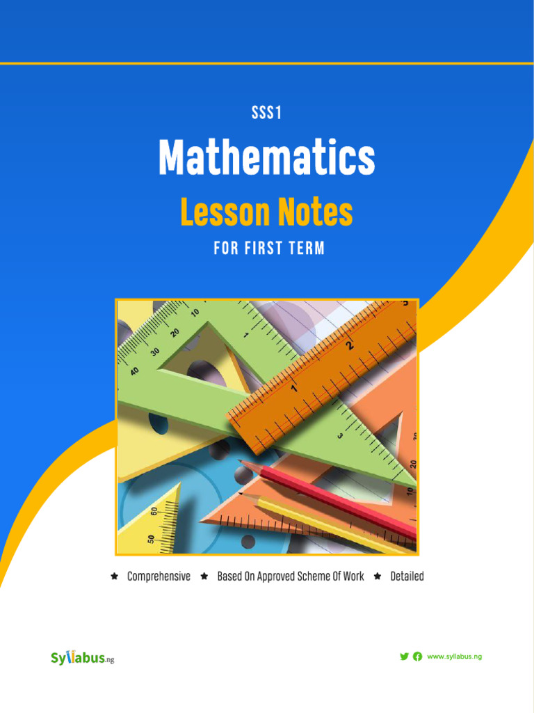 Sss 1 Lesson Note (1st) | PDF | Logarithm | Mathematics