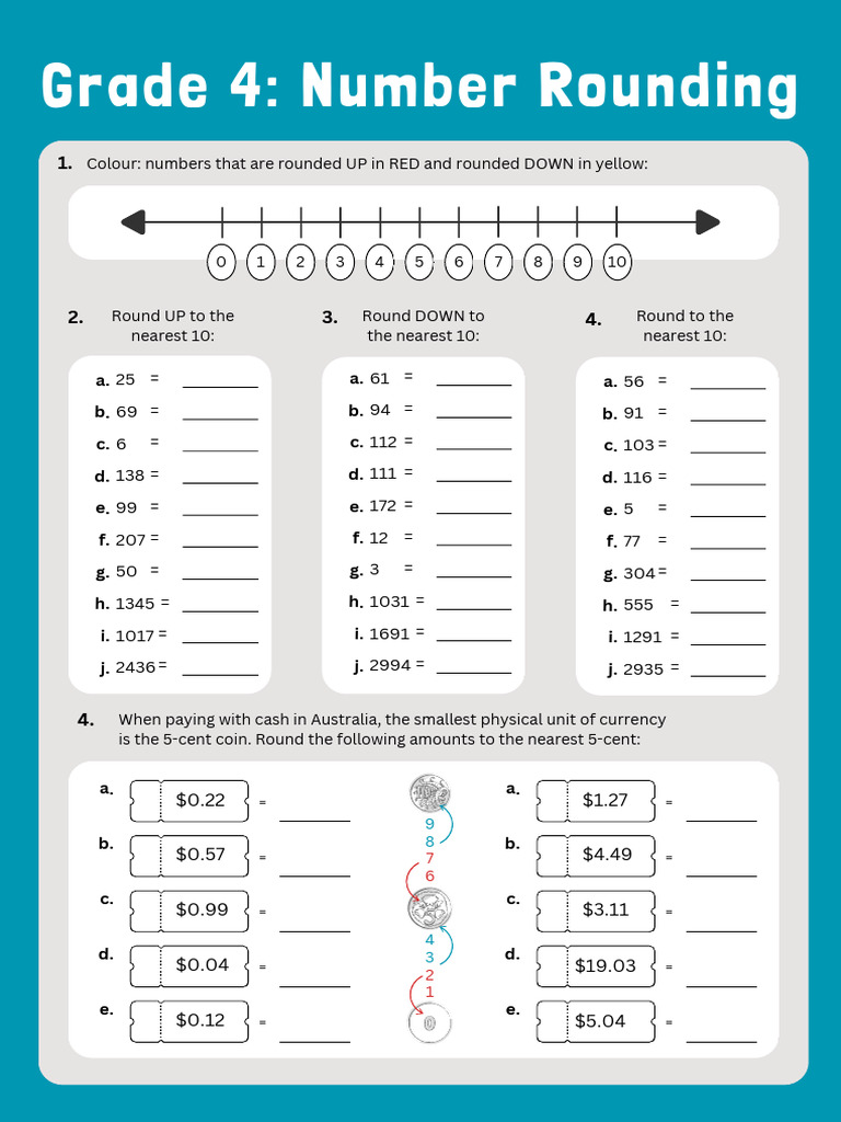 Grade 4 Rounding Numbers Worksheets | PDF