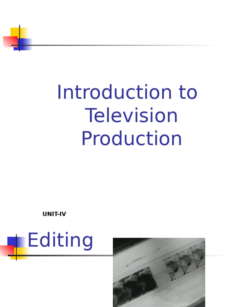 TV Production Editing Techniques | PDF