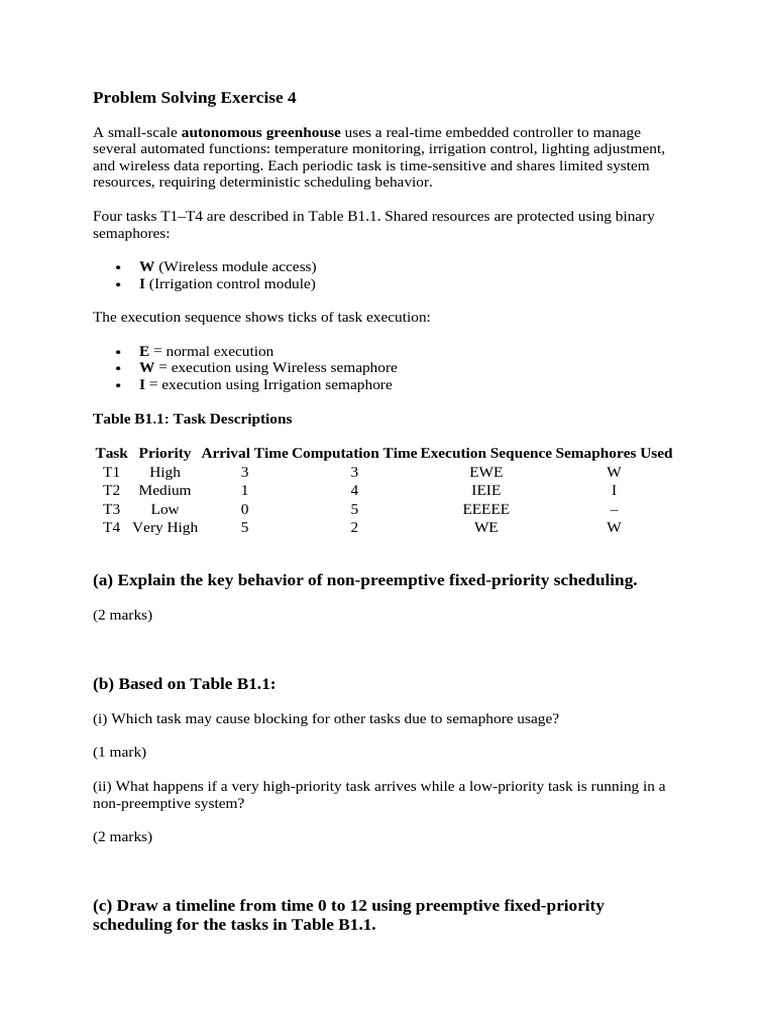 Exercise | PDF | Scheduling (Computing) | Computing