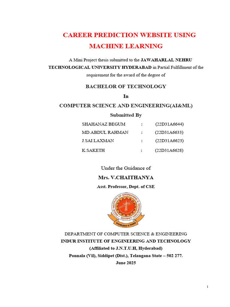 Career Prediction Using Machine Learning | PDF | Python (Programming ...