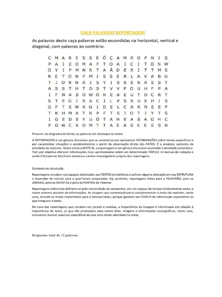 Caca Reportagem | PDF
