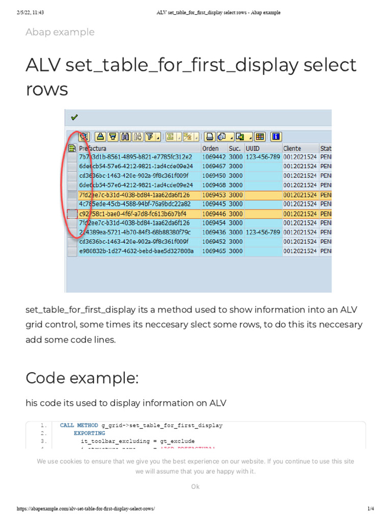 ALV Display with Selected Rows Example | PDF | Chess Theory | Chess