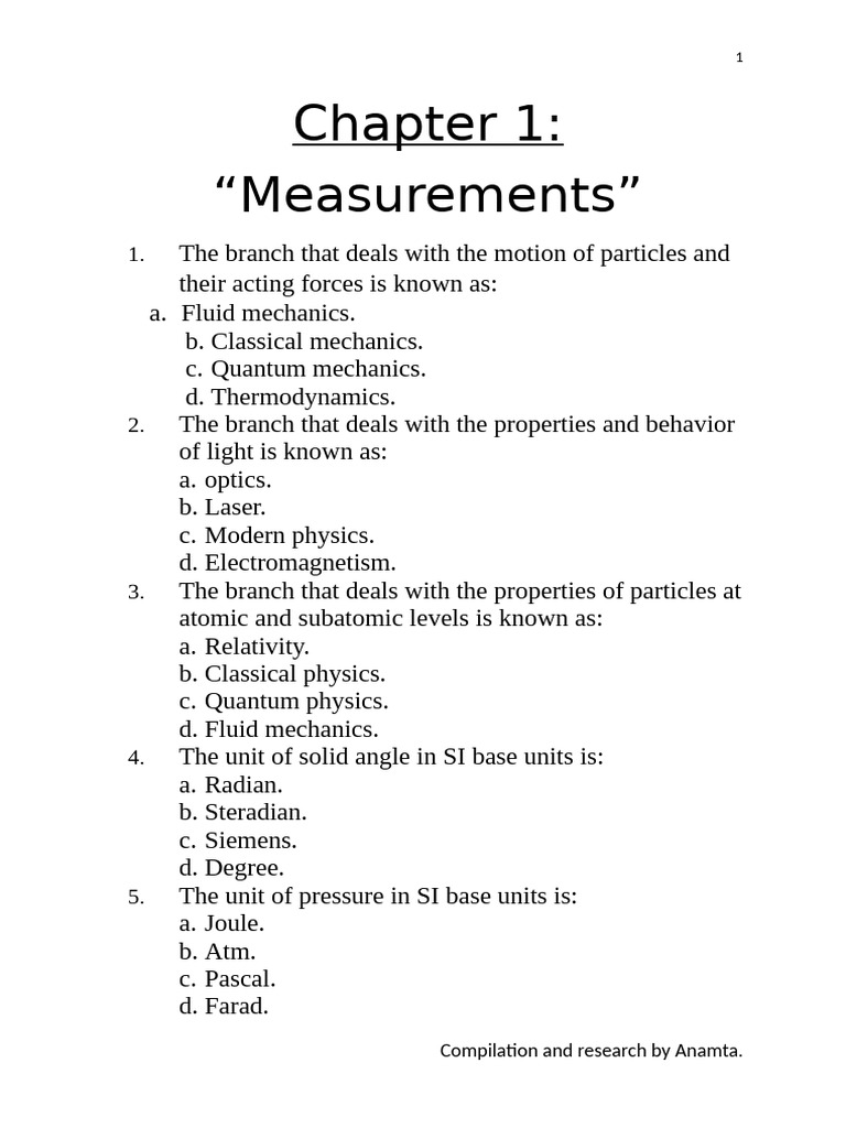 Physics Measurement and Kinematics Quiz | PDF | Acceleration | Force