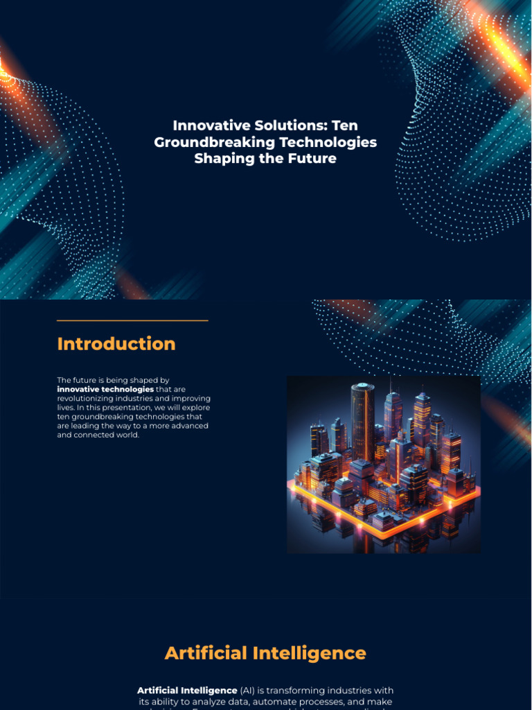 Slidesgo Innovative Solutions Ten Groundbreaking Technologies Shaping ...