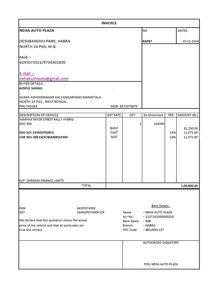 Neha Invoice (1) 2 | PDF