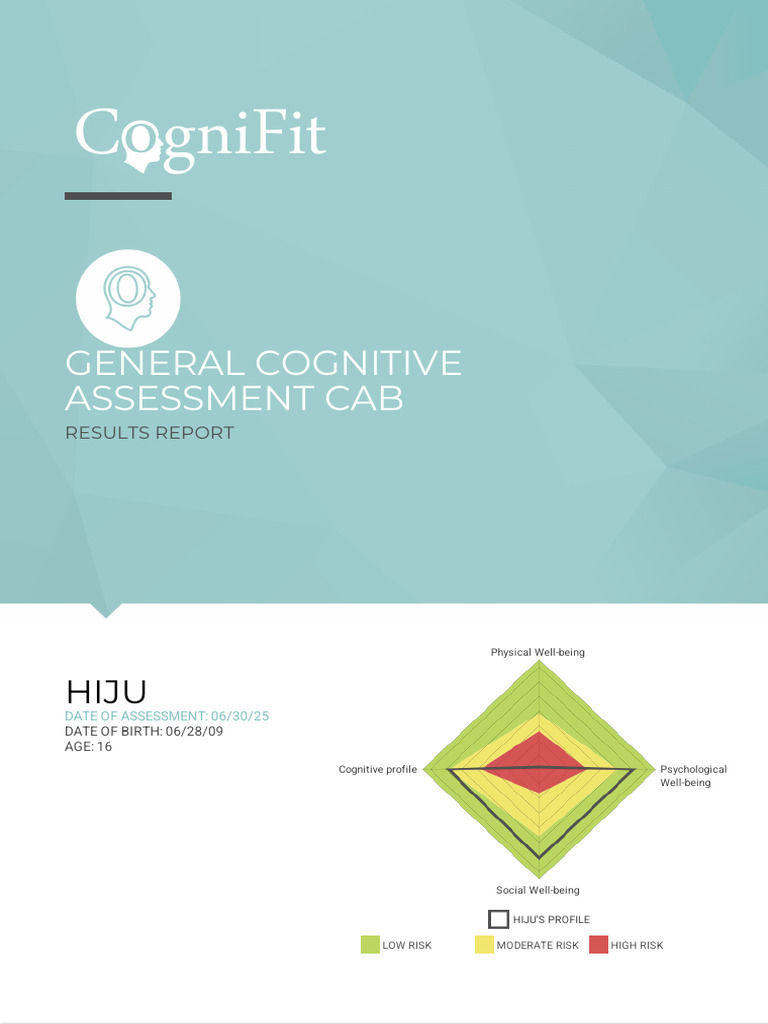 General Cognitive Assessment Cab: Results Report | PDF | Perception ...