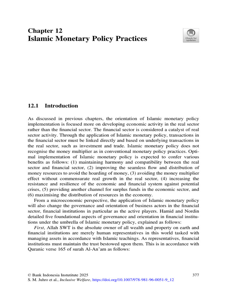 Islamic Monetary Policy Practices Explained | PDF | Islamic Banking And ...