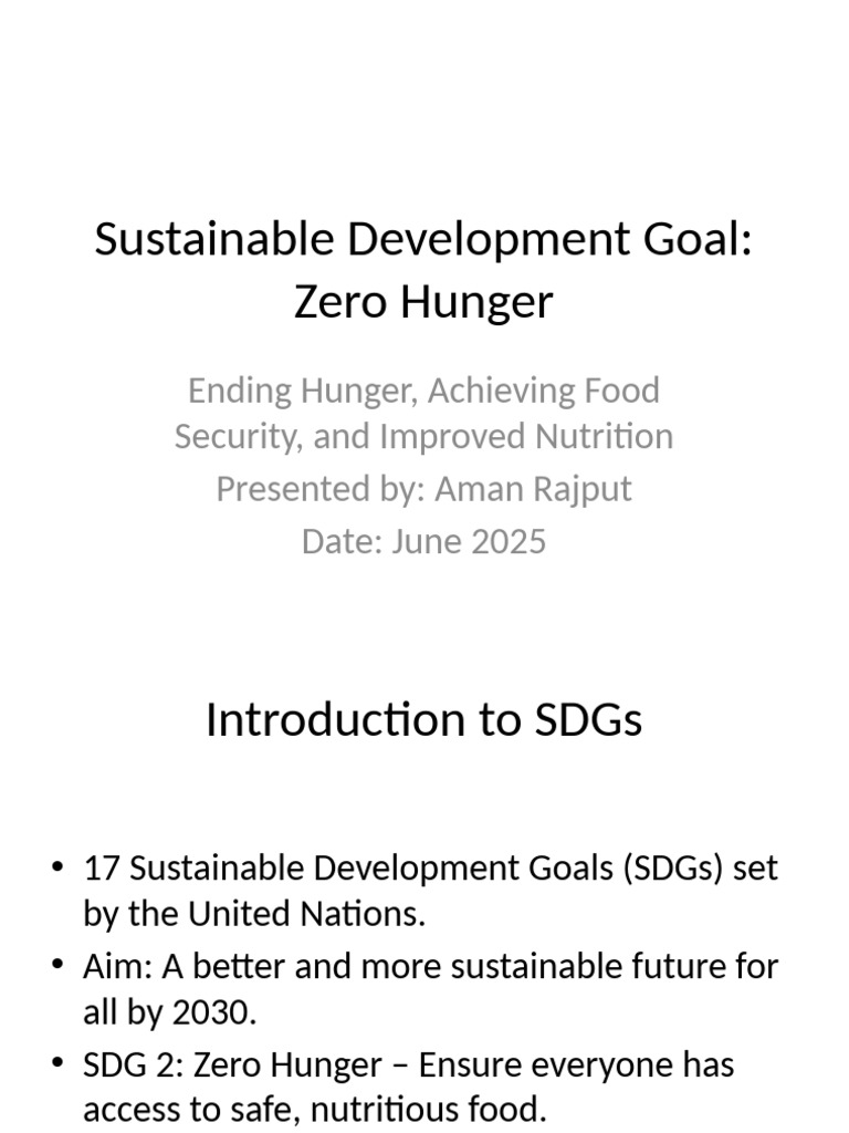 Achieving Zero Hunger by 2030 | PDF