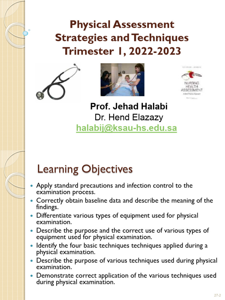 Four Techniques of Physical Assessment | PDF | Physical Examination | Sound