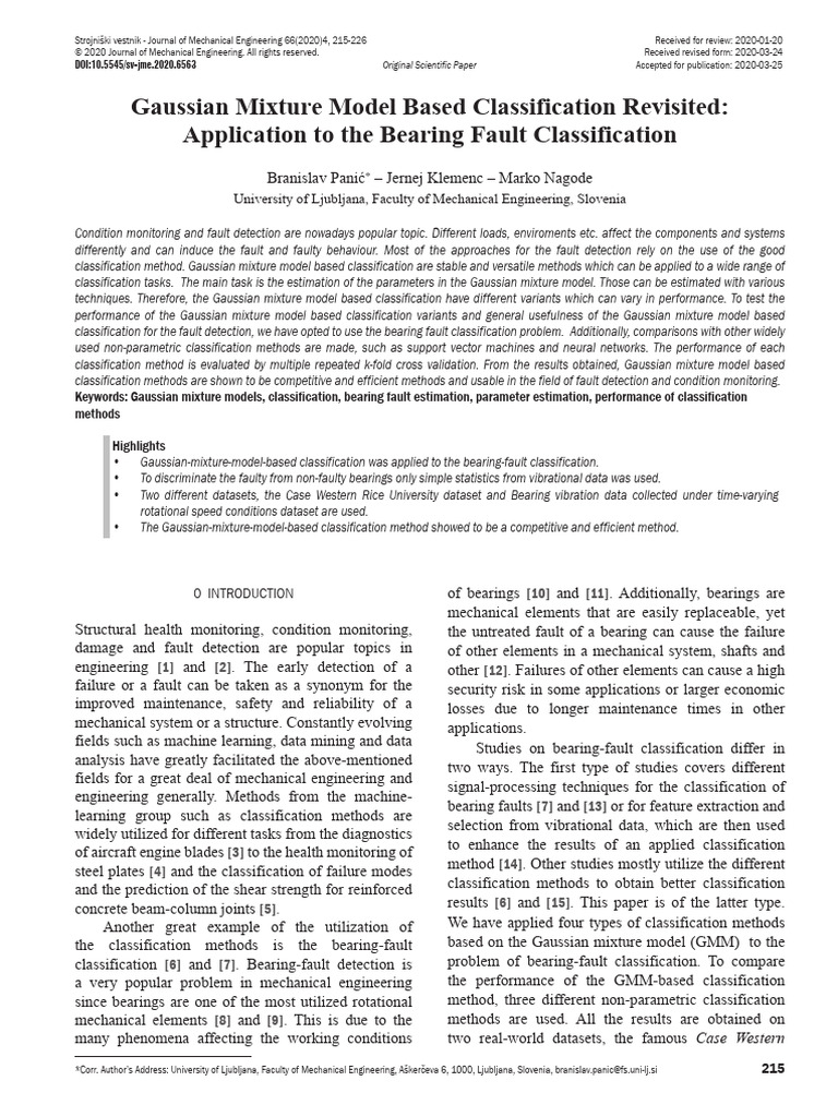 Gaussian Mixture Model Based Classification Revisited. Application to ...