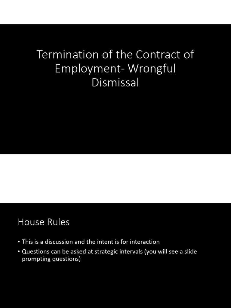 Dismissal and Termination | PDF | Breach Of Contract | Employment