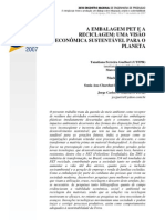 A Embalagem Pet e A Reciclagem - Uma Visão Econômica Sustentável para o Planeta