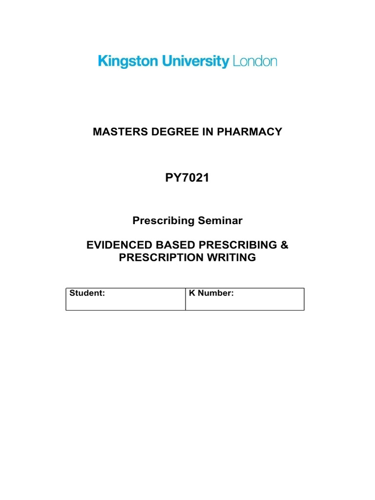 Prescribing Seminar - Student | PDF | Medical Specialties | Diseases ...