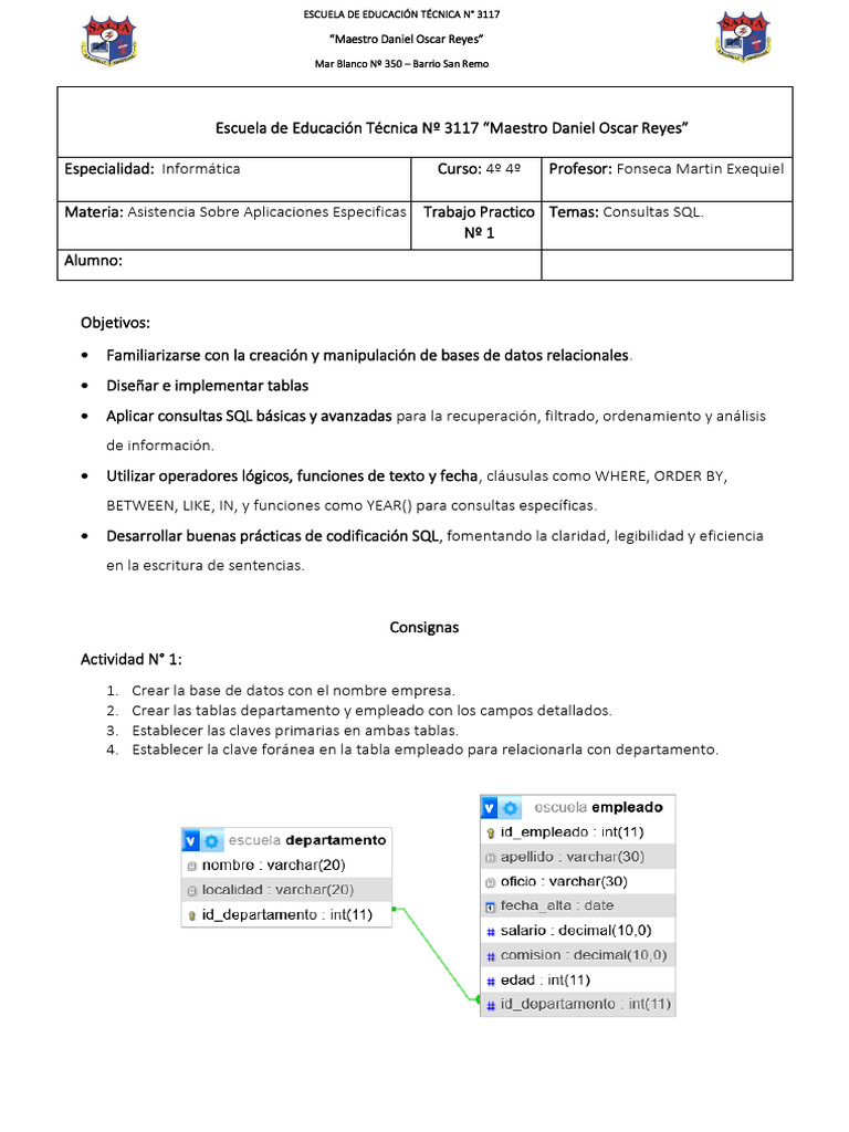 Consultas SQL para Base de Datos Empleados | PDF | SQL | Gestión de datos