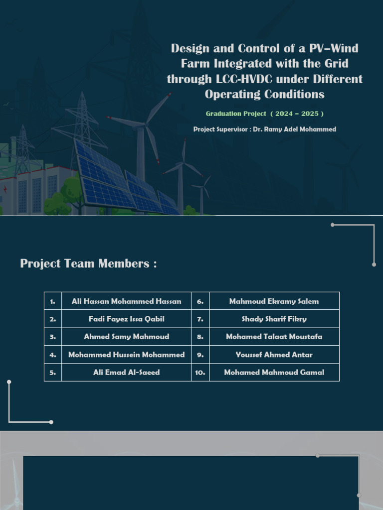 Design and Control of A PV Wind Farm Integrated With The Grid Through ...