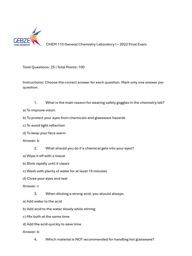 Chem 113 Final Exam Overview | PDF | Physical Chemistry | Chemistry
