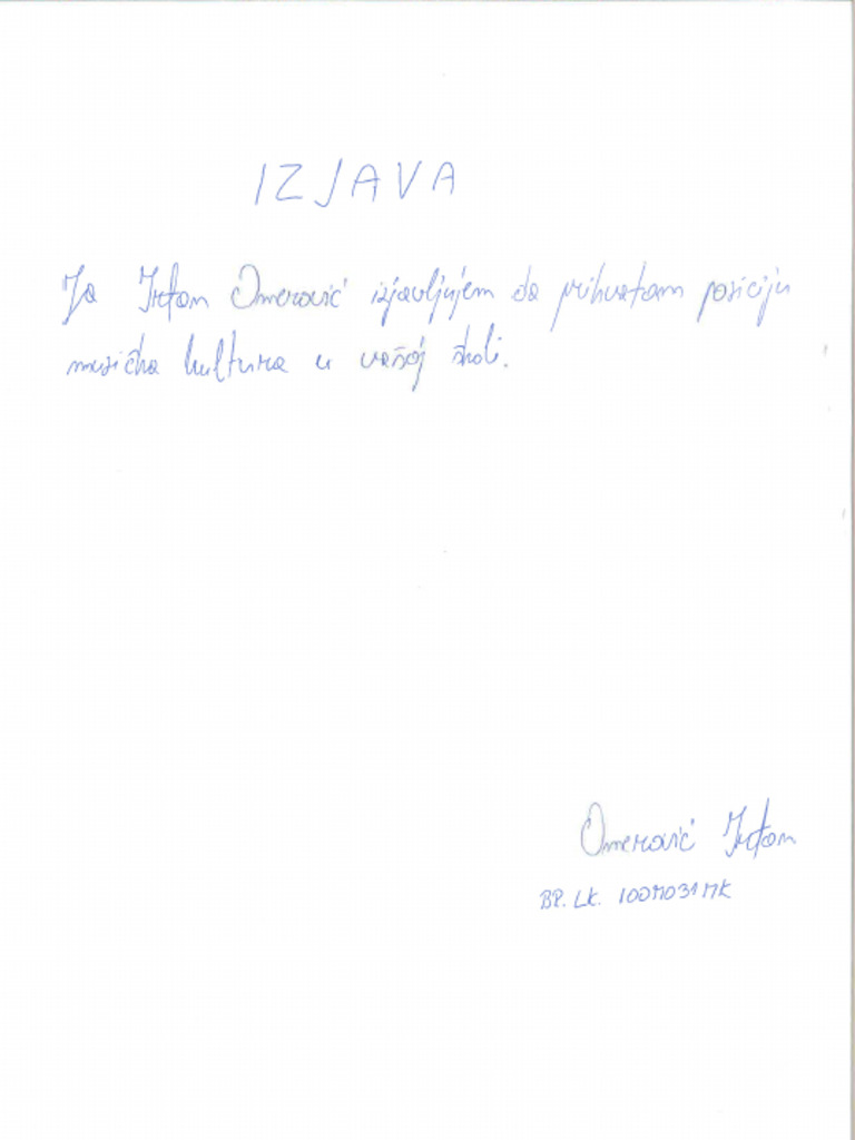 Izjava | PDF
