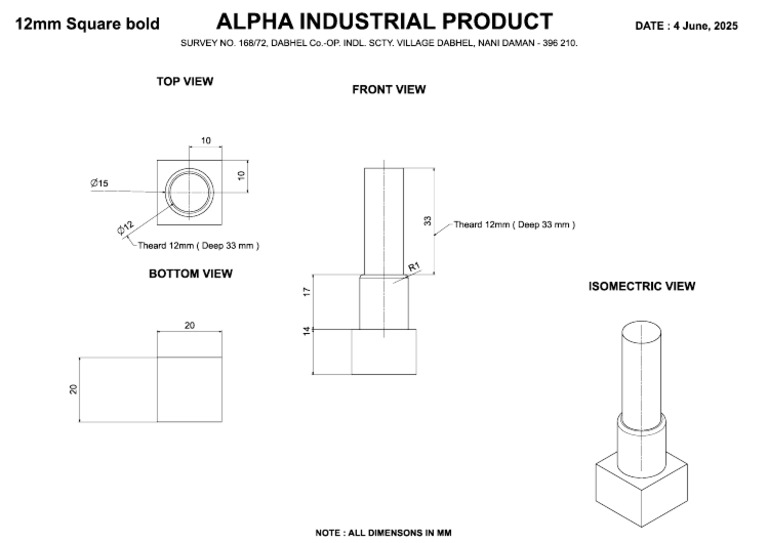 12mm Square Bold | PDF