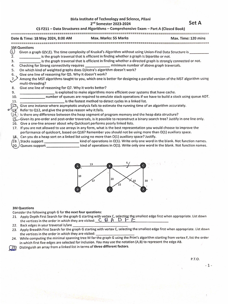 DSA Compre 2024 | PDF