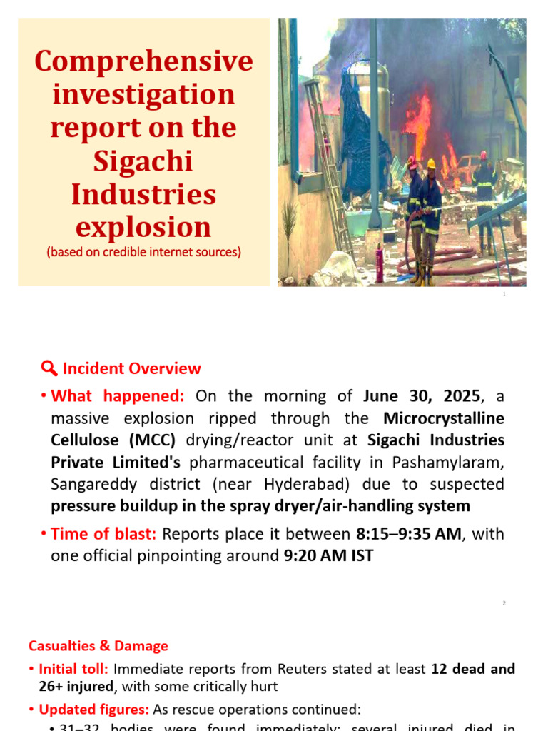 Sigachi Industries Explosion Investigation | PDF | Explosion ...