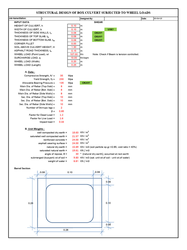 Box Culvert Structural Design Analysis | PDF | Buoyancy | Mechanical ...