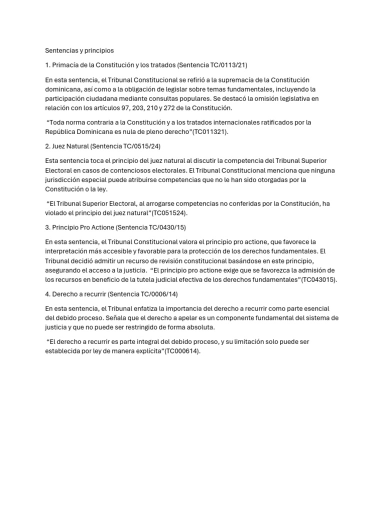 Sentencias y Principios | PDF