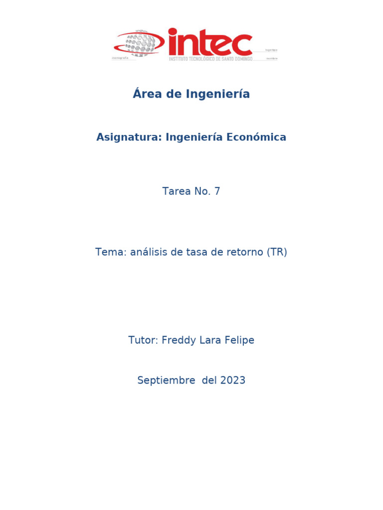Análisis de Tasa de Retorno en Inversiones | PDF | Compartir (Finanzas ...