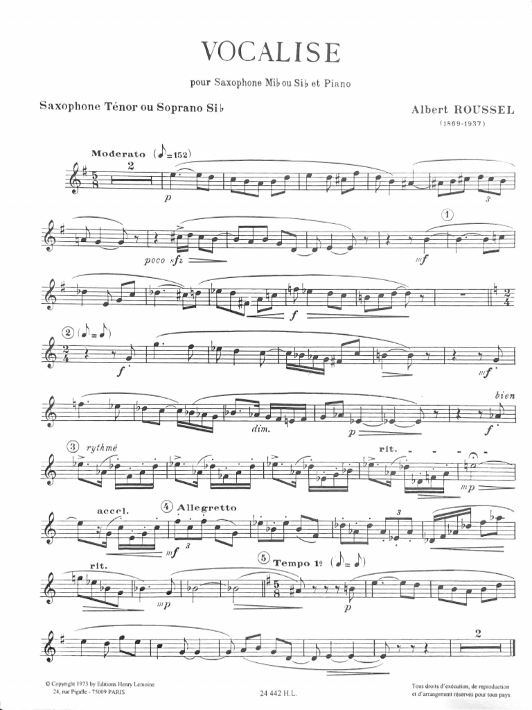 Vocalise - Albert ROUSSEL | PDF
