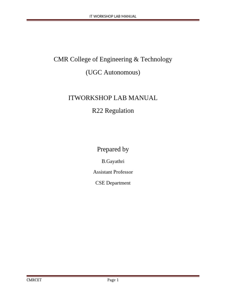 IT Workshop Lab Manual R22 | PDF | World Wide Web | Internet & Web