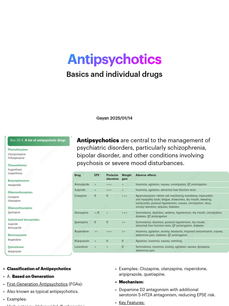 Overview of Antipsychotic Medications | PDF | Antipsychotic | Olanzapine