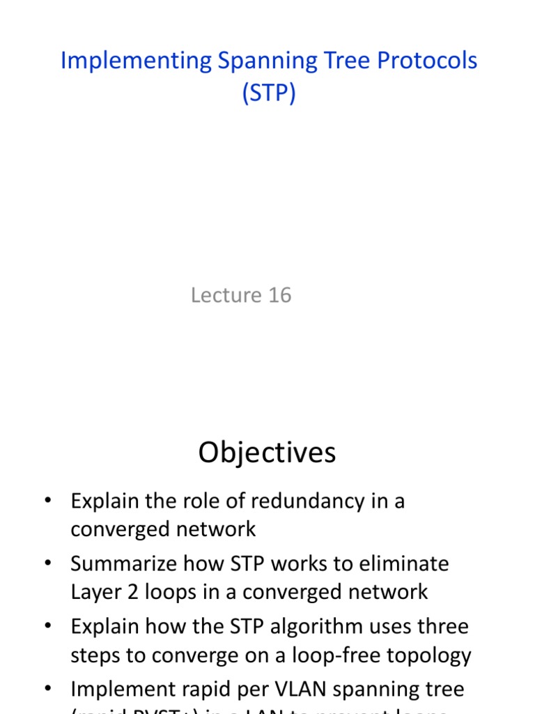 Spanning Tree Protocols Overview | PDF