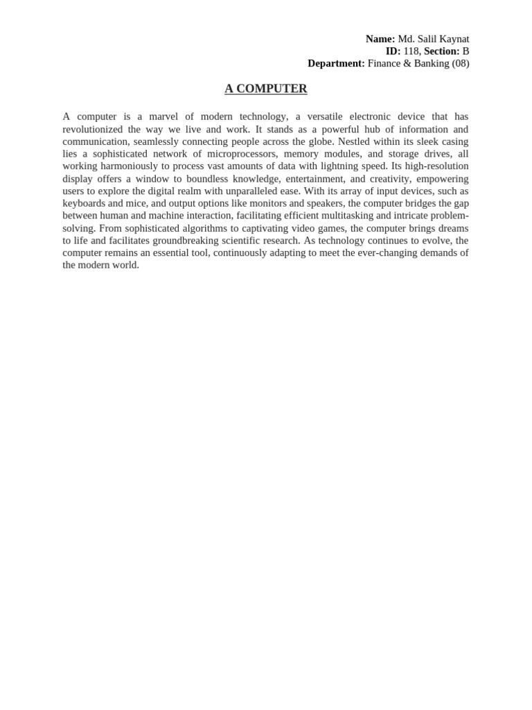 The Impact of Computers on Modern Life | PDF