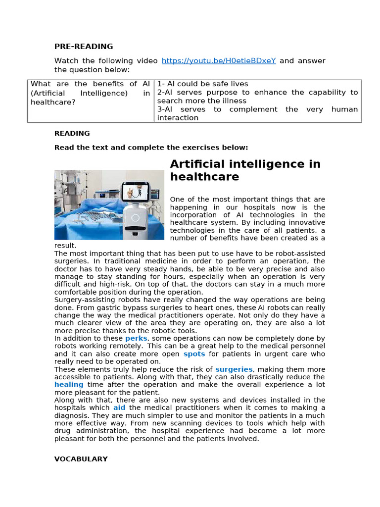 Benefits of AI in Healthcare | PDF | Health Care | Artificial Intelligence