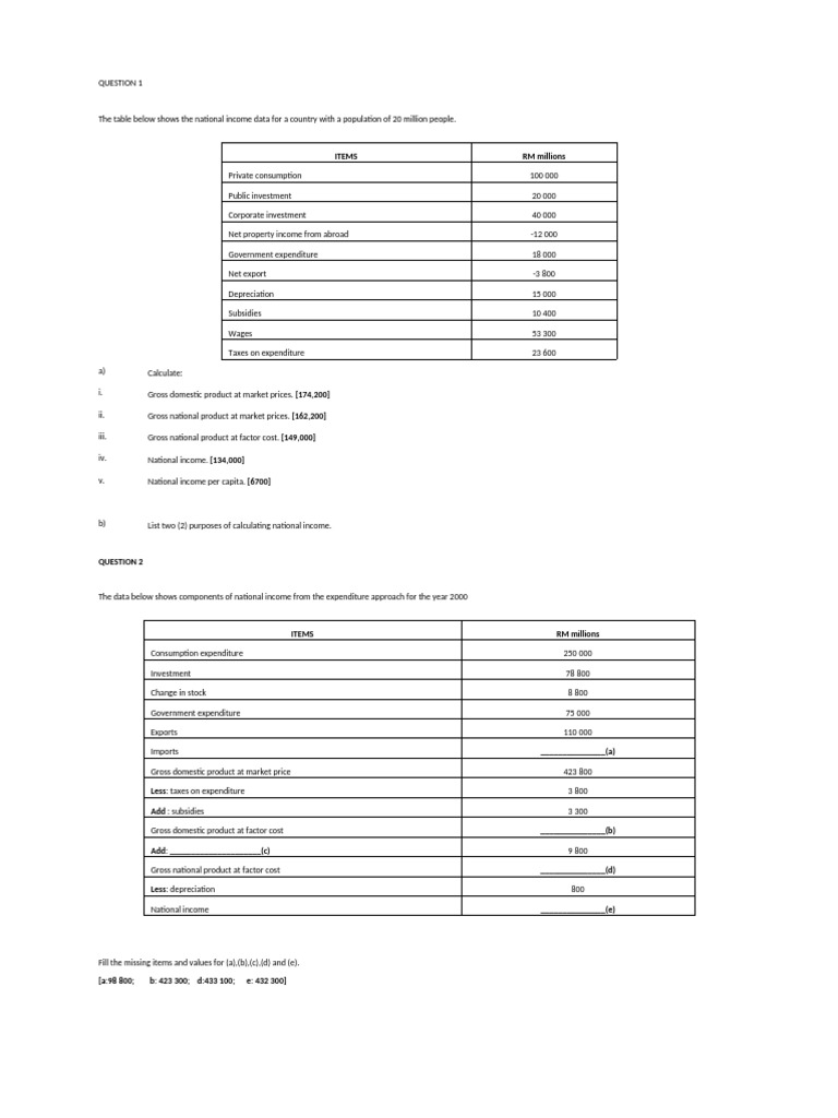 National Income Calculations Overview | PDF | Measures Of National ...