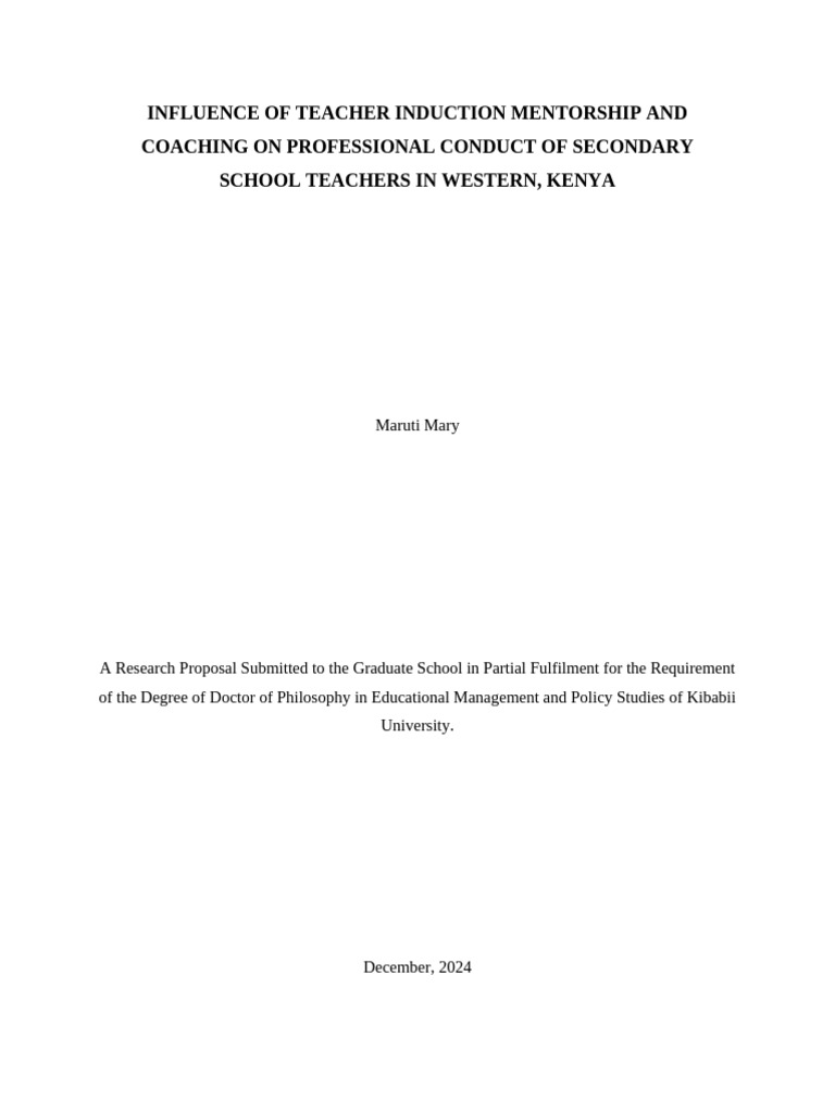Teacher Induction Impact in Kenya | PDF | Mentorship | Teachers