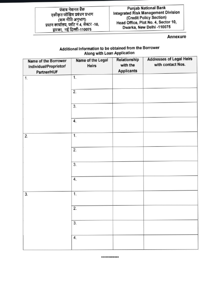 Legal Heir Information Form | PDF