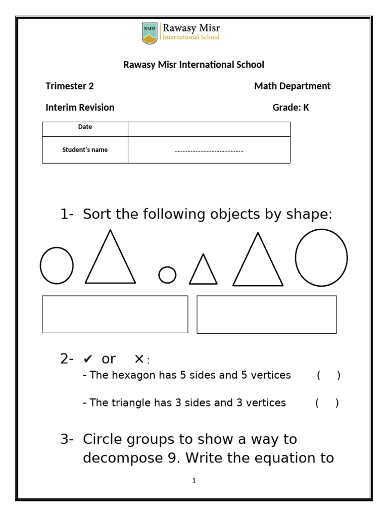K Math Interim Revision Guide | PDF