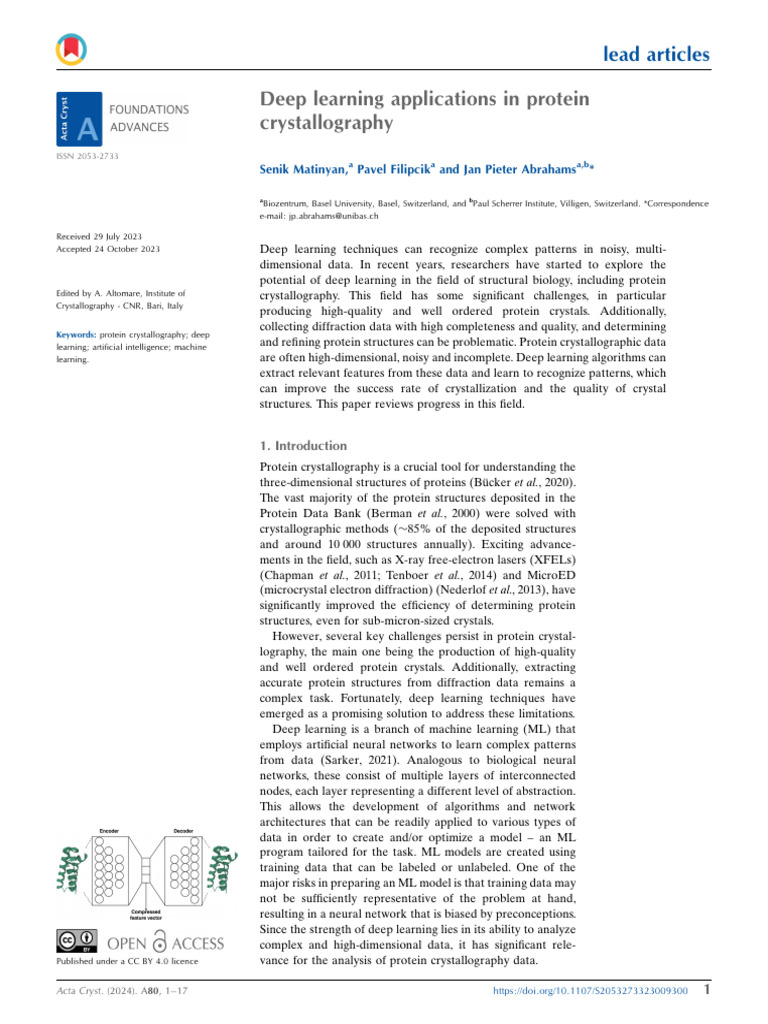 Deep Learning in Protein Crystallography | PDF | Machine Learning ...
