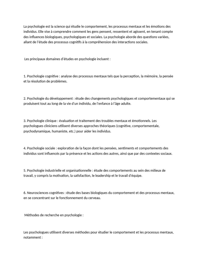 Comprendre la psychologie humaine | PDF | Psychologie | Sciences ...