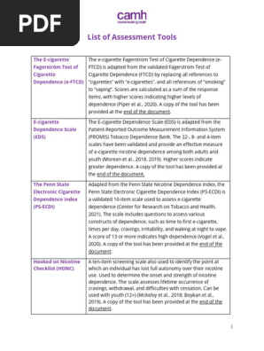 penn state e cigarette dependence index E-cigarettes less addictive than cigarettes E-Cigarette Dependence Assessment Tools |