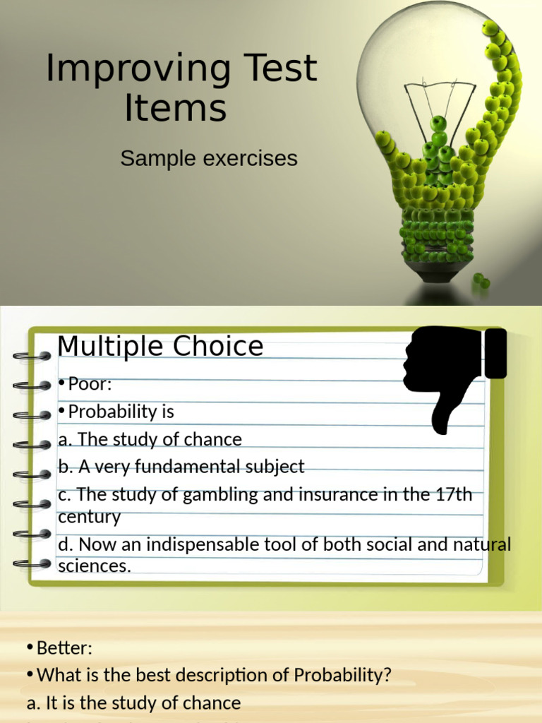 Enhancing Test Item Quality Guide | PDF