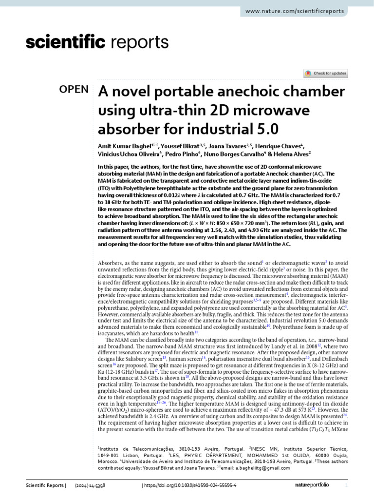 Portable Anechoic Chamber with 2D Absorber | PDF | Microwave | Antenna ...