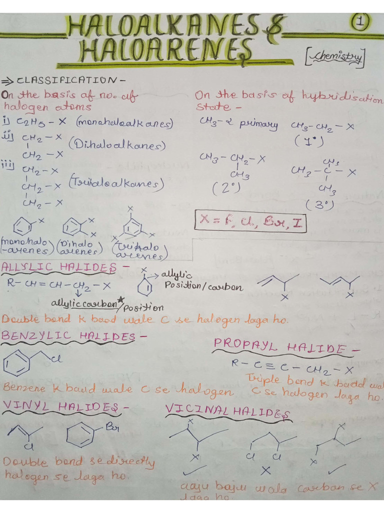 FORMULA SHEET (Haloalkanes & Haloarenens) | PDF