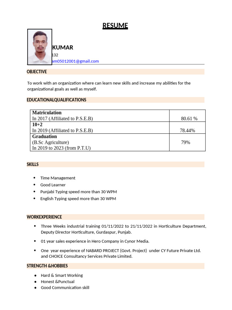 Resume of Rustam Kumar | PDF