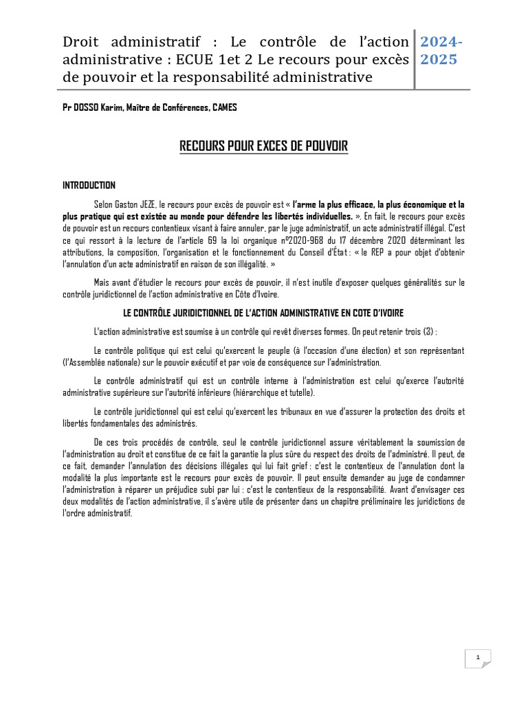 Contrôle juridictionnel en droit administratif | PDF | Loi | Justice
